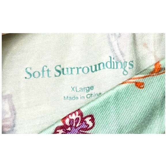 Soft Surroundings Floral Blissful Bamboo Pajama Pants Size X Large Mint Green - Picture 4 of 4